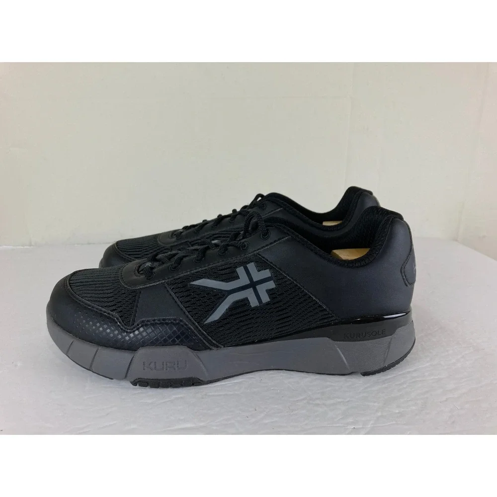 KURU Quantum Sneakers Men 10.5 Black Orthopedic Support Walking Athletic Shoes